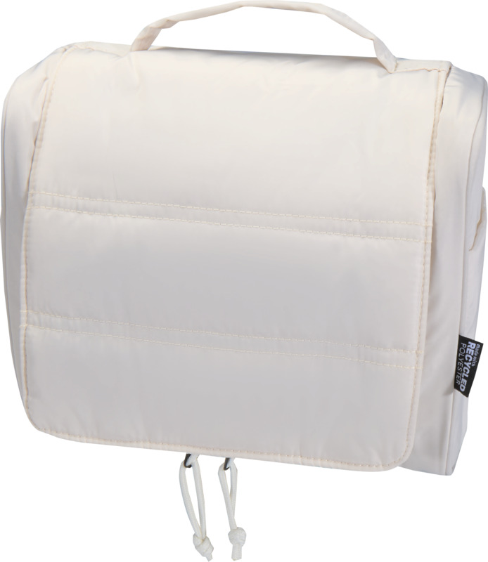 Puffer GRS recycled hangable toiletry bag 8L in Sandstone